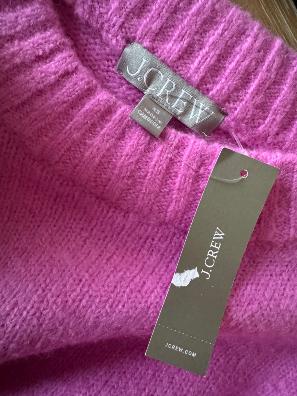 NWT! J. Crew Women’s Relaxed crewneck pullover light petunia pointelle size XS - Picture 11 of 12
